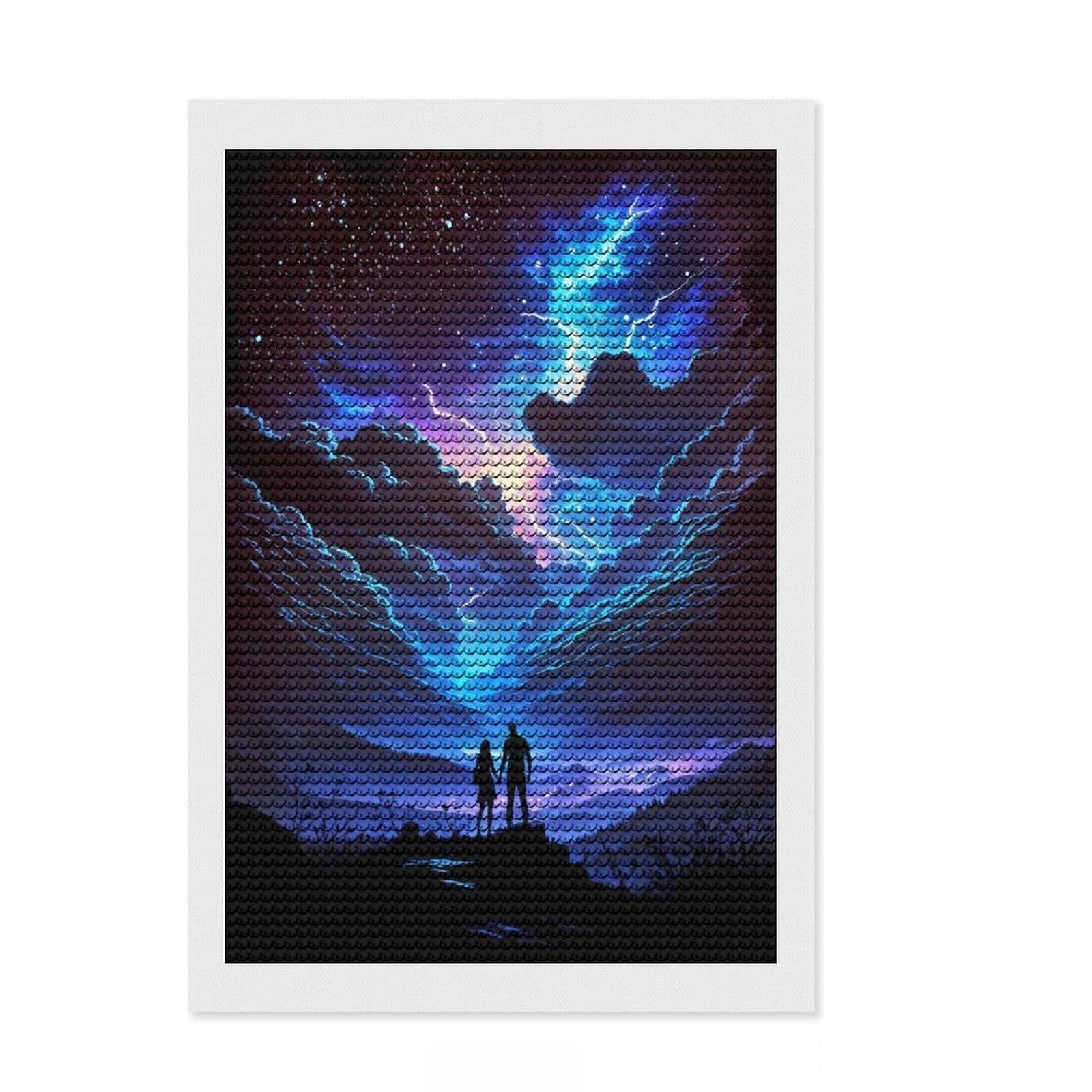 Junmoney Love in The Storm Diamond Art Canvas 8"x12", Relaxing DIY Hobby, Enjoyable At-Home Hobby, Farmhouse Decor, Gift Idea, Easy to Enjoy