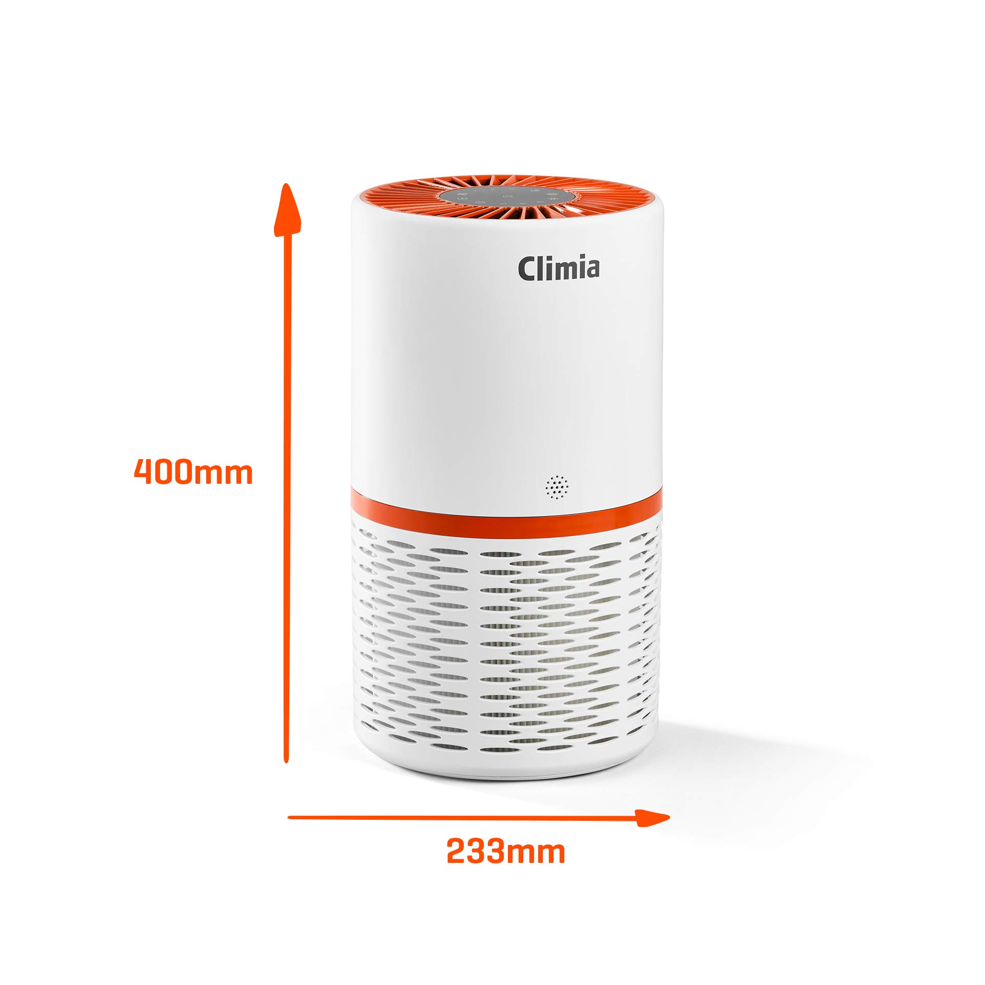 Climia CLR 250 oczyszczacz powietrza – 99,9% wydajności filtra, z filtrem powietrza Hepa 13 i filtrem z węglem aktywnym, 3 w 1 True-HEPA-13 filtr powietrza do pomieszczeń z modułem WiFi i aplikacją do 30 m2 (biały/szary)