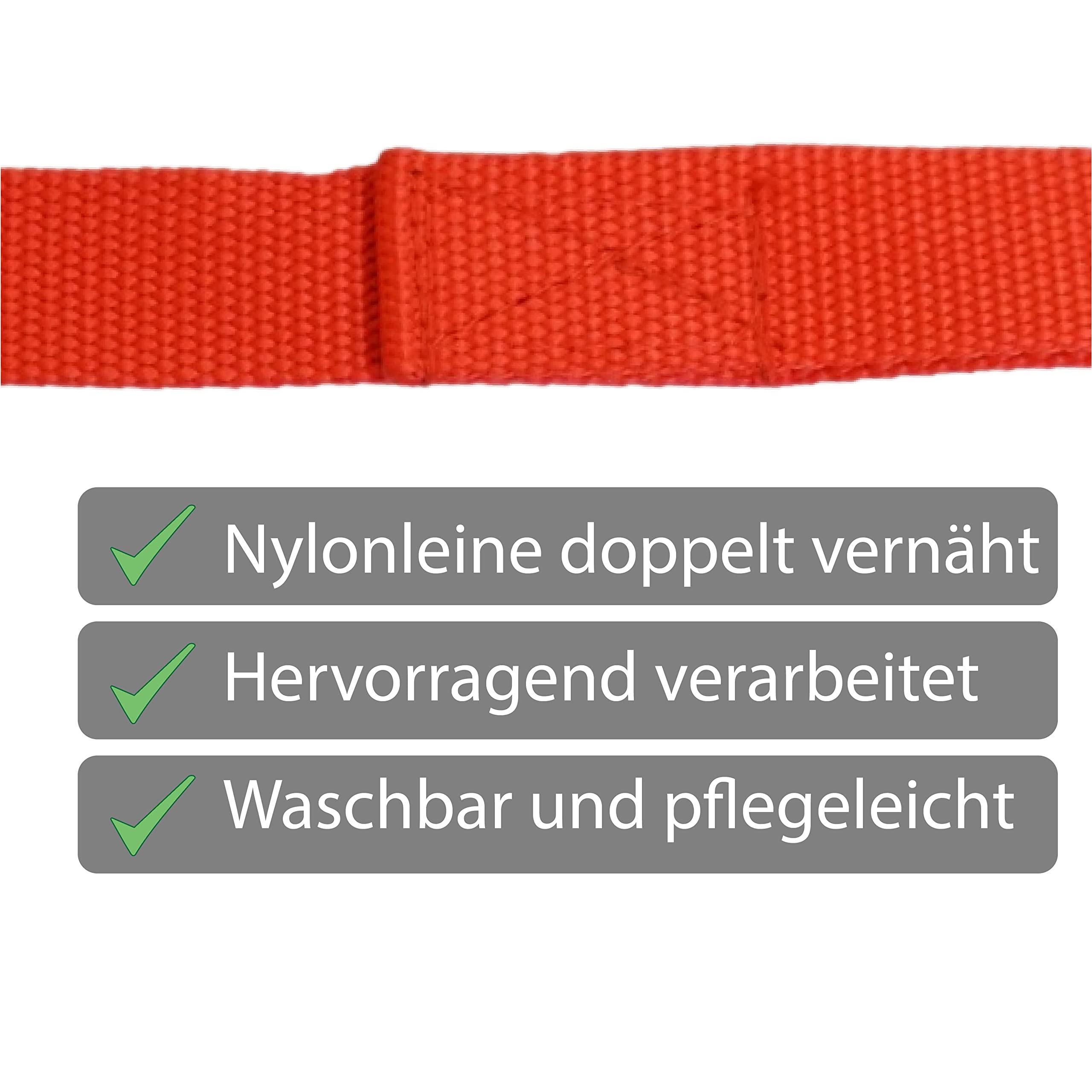Catena di guida per cavalli | guida sicura con catena di ferro e manico in nylon | Guinzaglio adatto per stalloni cani pony asini | Lunghezza 2,10 m (rosso)