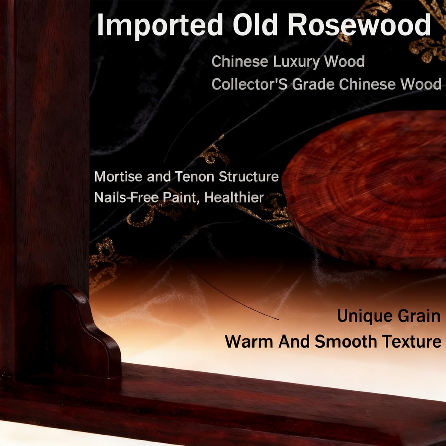 Cigar Humidor with Glass Tube, Portable Cigar Storage Case with Humidifier and Hygrometer Red Sandalwood Bracket for Freshness Preservation 10