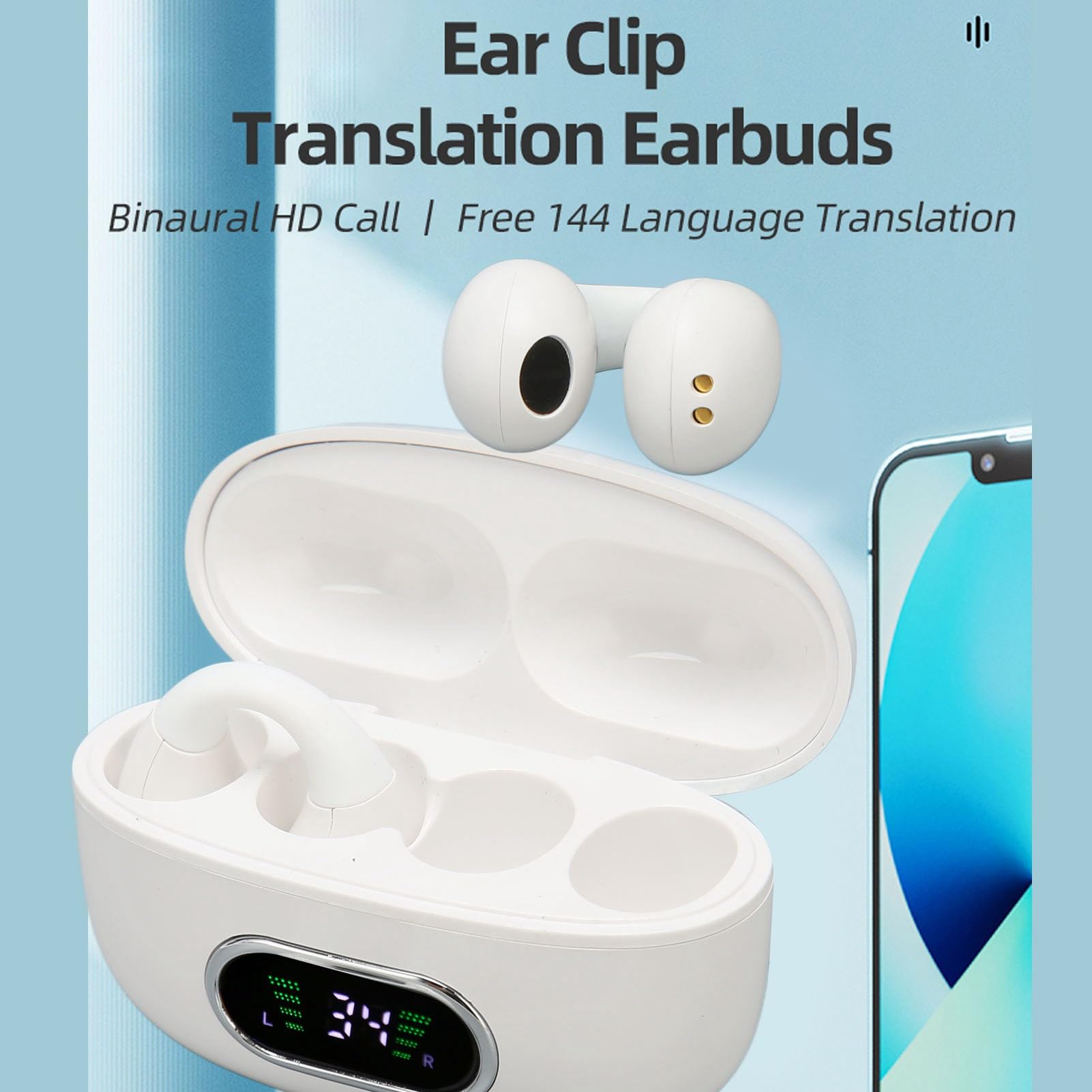 X9 Talenvertaler Oordopjes - 144 Talen, Real-time Simultane Vertaling, Bluetooth 5.3, Offline Modus