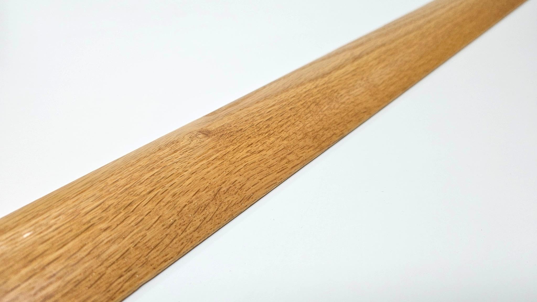 Perfil de umbral reductor de rampa de roble macizo, tira de transición para suelos laminados, vinilo, alfombras y suelos de madera dura, barra de puerta duradera, 90 cm de longitud