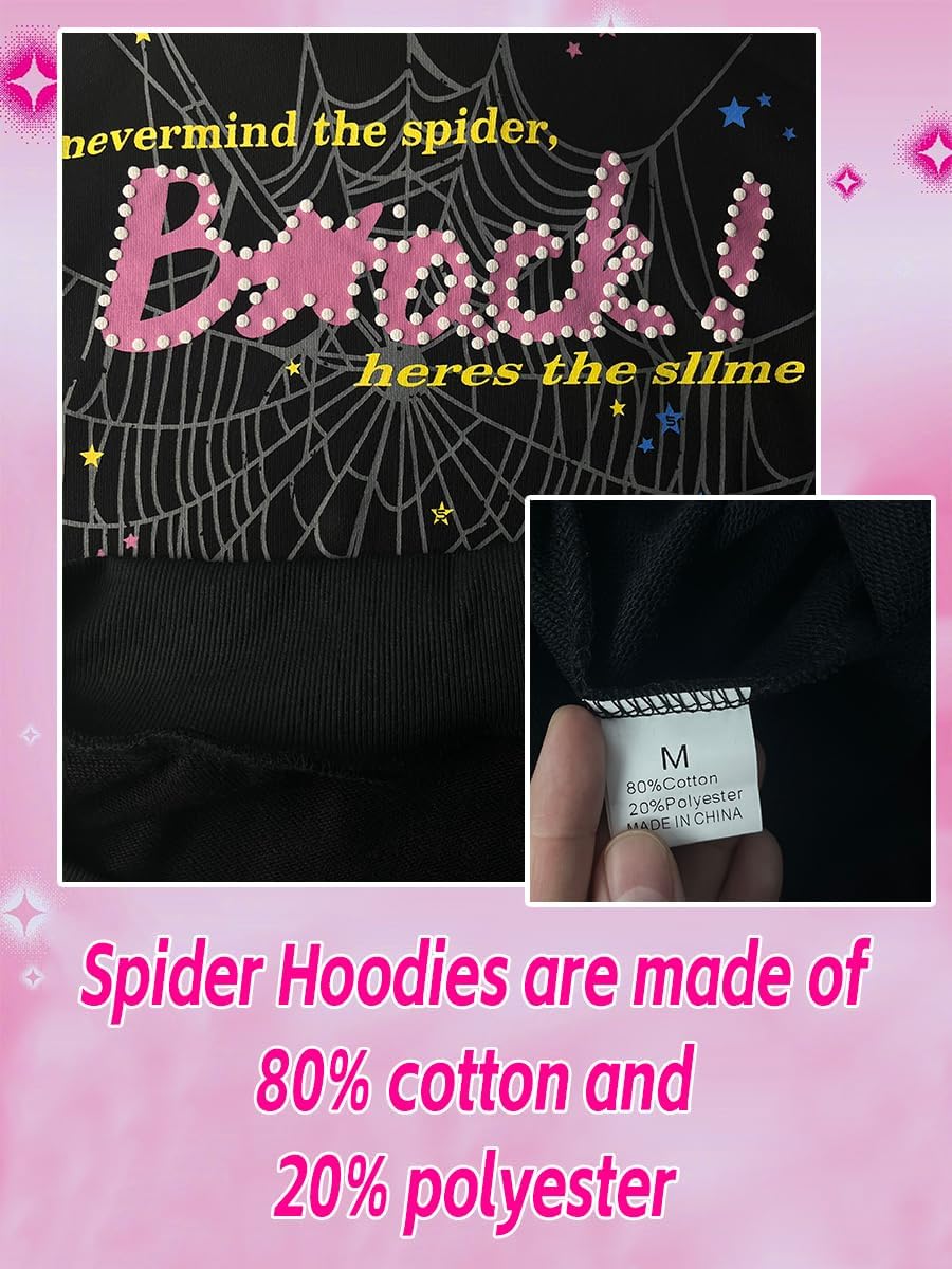Hip Hop Spider Hoodies Set Y2k Hoodie Tracksuit Pullover Sweatshirt for Women Men Matching Hoodies for Couples