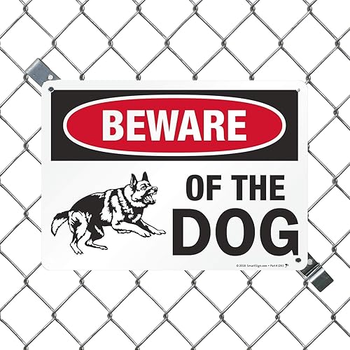 Miniatura 2 de SmartSign Letrero con texto en inglés "Beware of Dog" (Beware of Dog) - Letreros de pastor alemán para vallapared, 10 x 14 pulgadas, aluminio