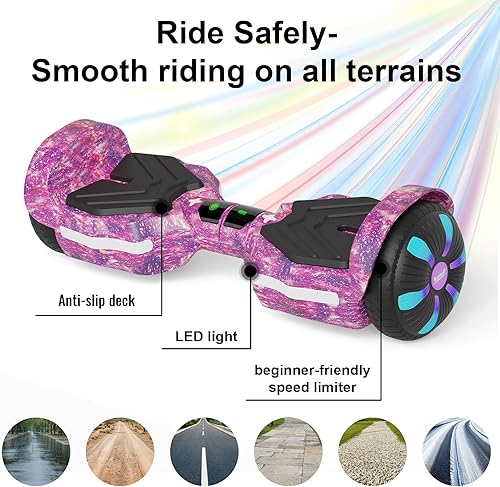 Miniatura 4 de Scooter, luces LED Bluetooth y Corlorful, potencia de rango de 7.5 mph y millas por motor dual de 250 W, regalos para niños y adultos, niñas y niños