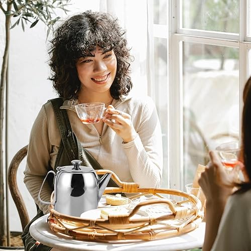 Miniatura 2 de Tetera de acero inoxidable, boquilla corta, cafetera de café con leche, bebidas para preparar té frío, para restaurantes, salas de conferencias,