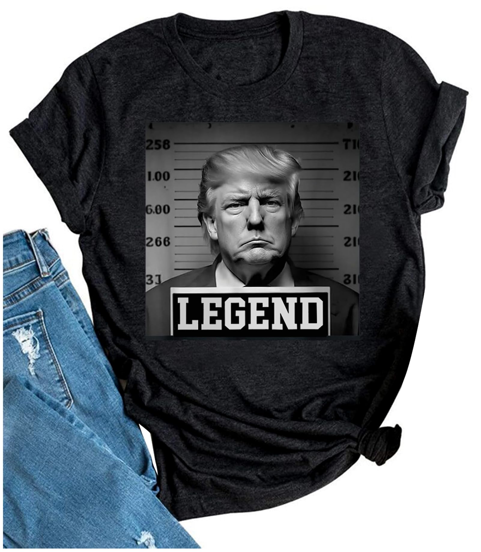 CHUNTIANRANTrump 2024 Donald Trump Shirts He Will Be Back 2024 T Shirts for Women American Flag Distressed Bleached Tee Tops Blouse