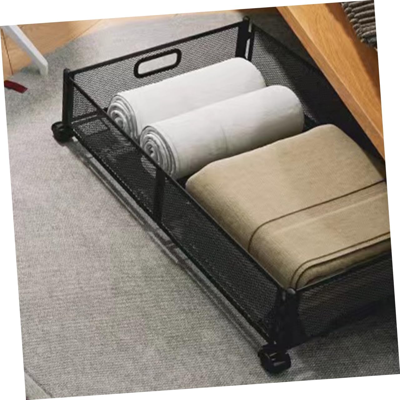 Under Bed Storage Organizer Foldable Container with Wheels for Clothes Shoes and Blankets Space Saving Storage for Bedroom and Dorm