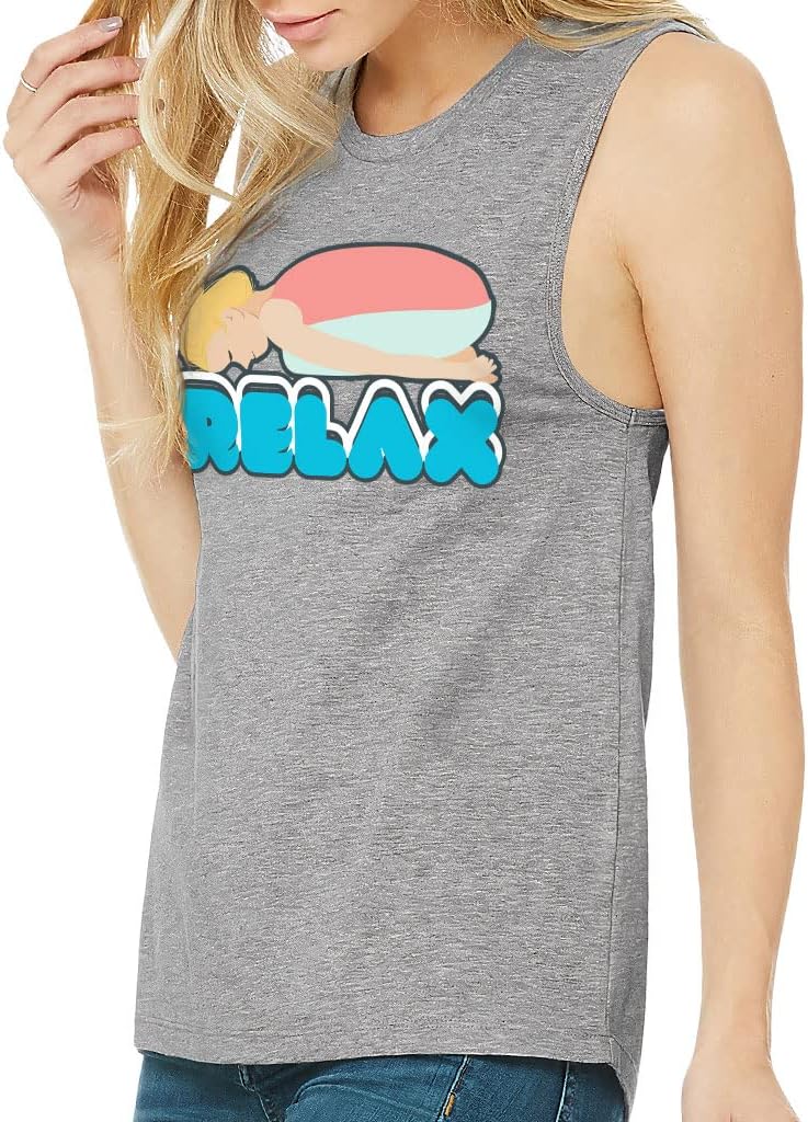 Relax Yoga Women's Muscle Tank - Cool Tank Top - Themed Workout Tank