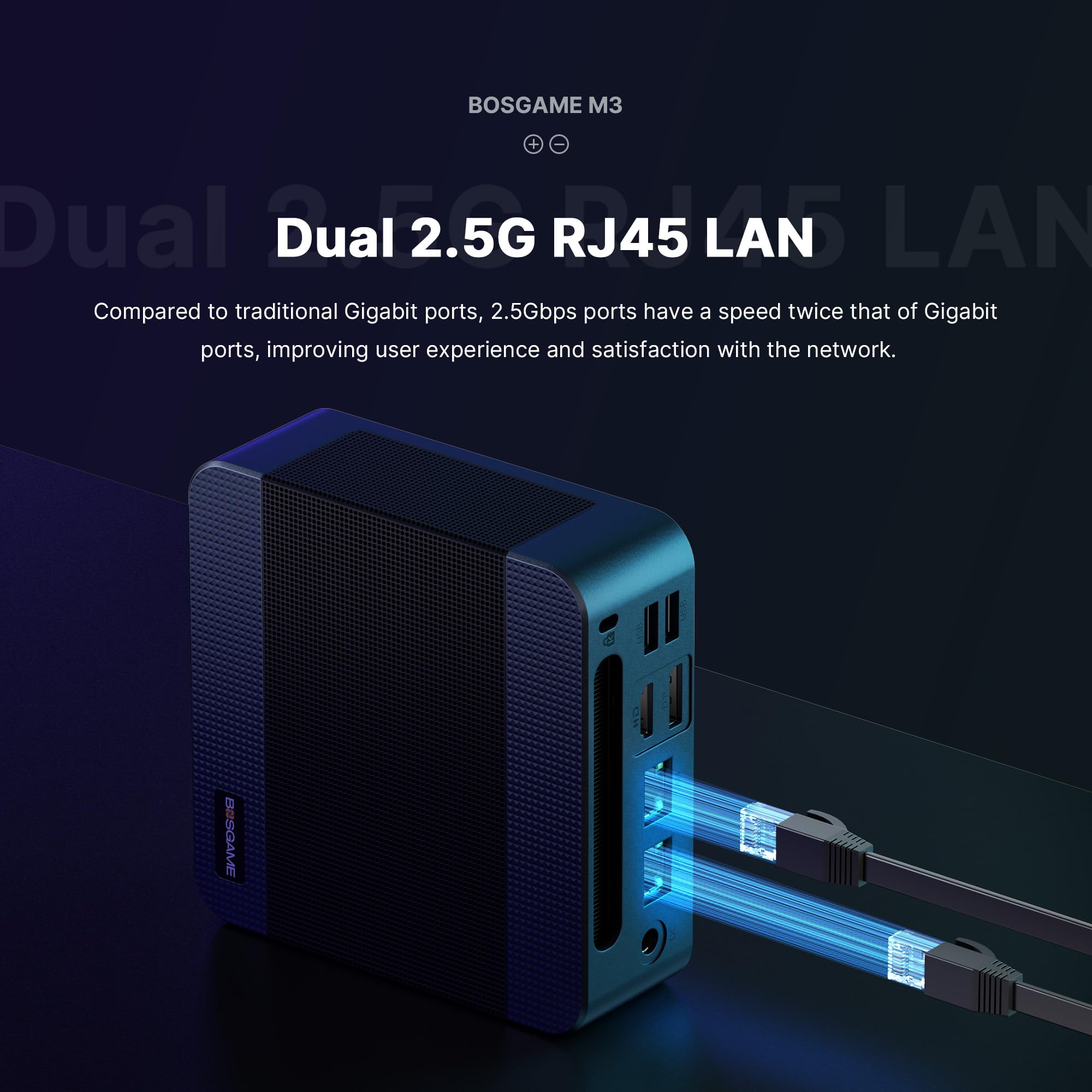 ミニPC BOSGAMEM3 CoreUltra7 155H DDR5 64GB 2TB BOSGAME M3 Mini PC — Intel Ultra 7 155H, 64GB DDR5, 2TB NVMe