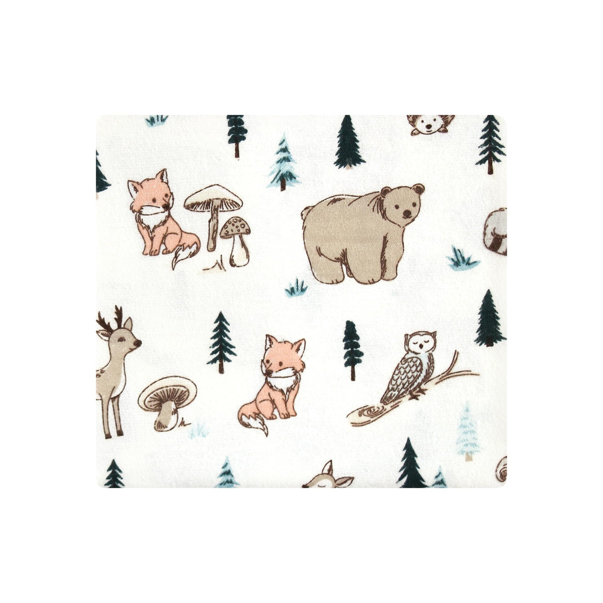Hudson Baby Unisex Baby Cotton Flannel Receiving Blankets, Boy Woodland Pals, One Size