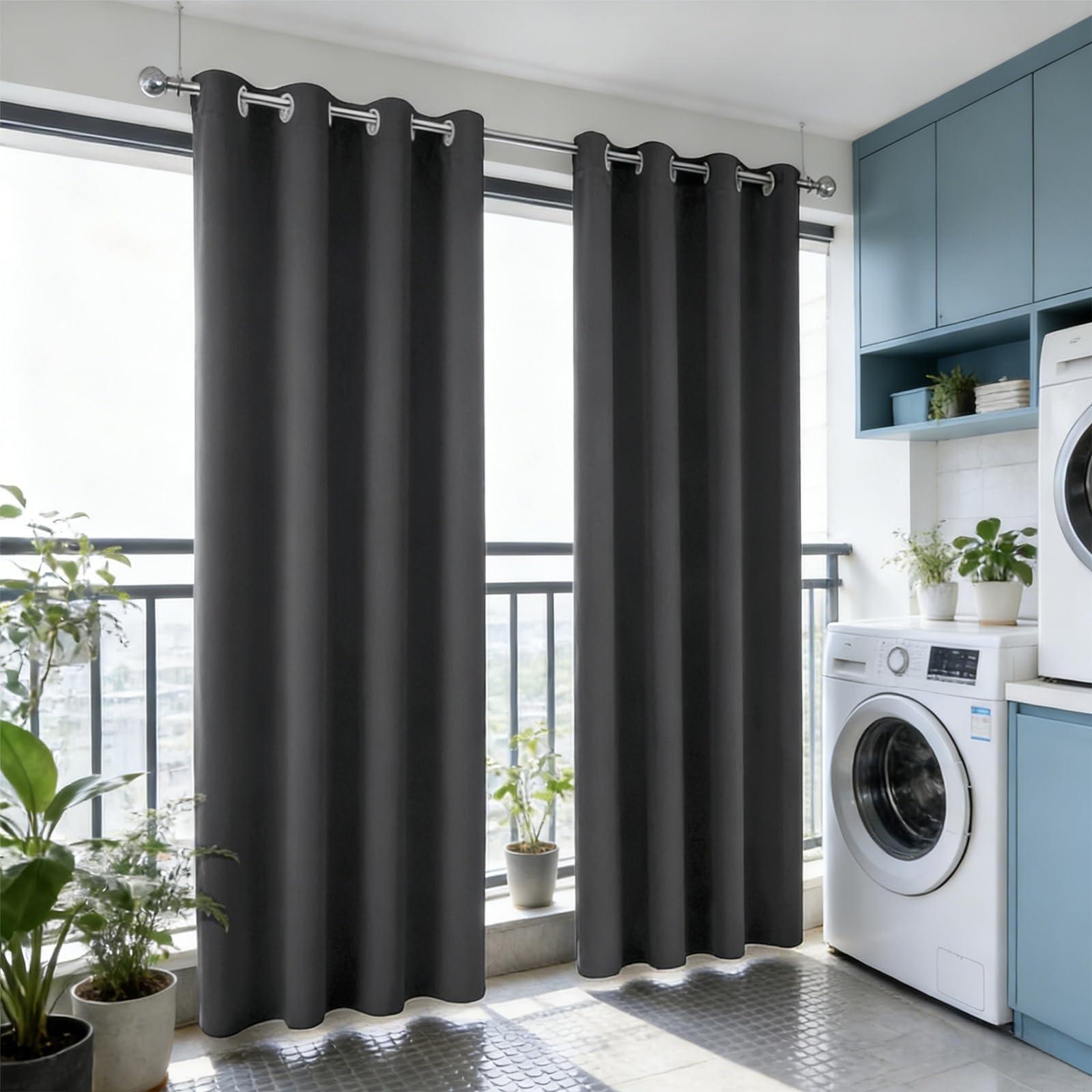 Rideau occultant isolant thermique bloquer lumiere et anti froid 250 x 260 cm à oeillets