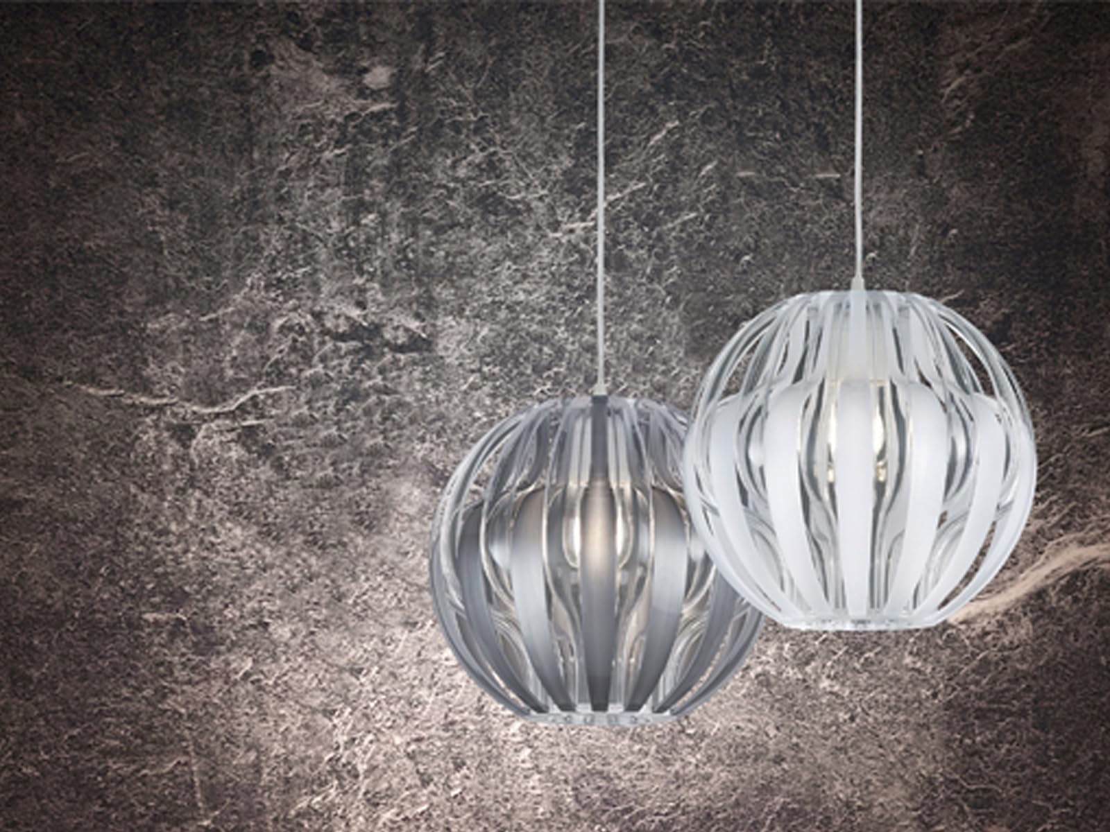 Ściemniana lampa wisząca LED kula 1 źródło światła tworzywo sztuczne białe/przezroczyste, Ø 30 cm