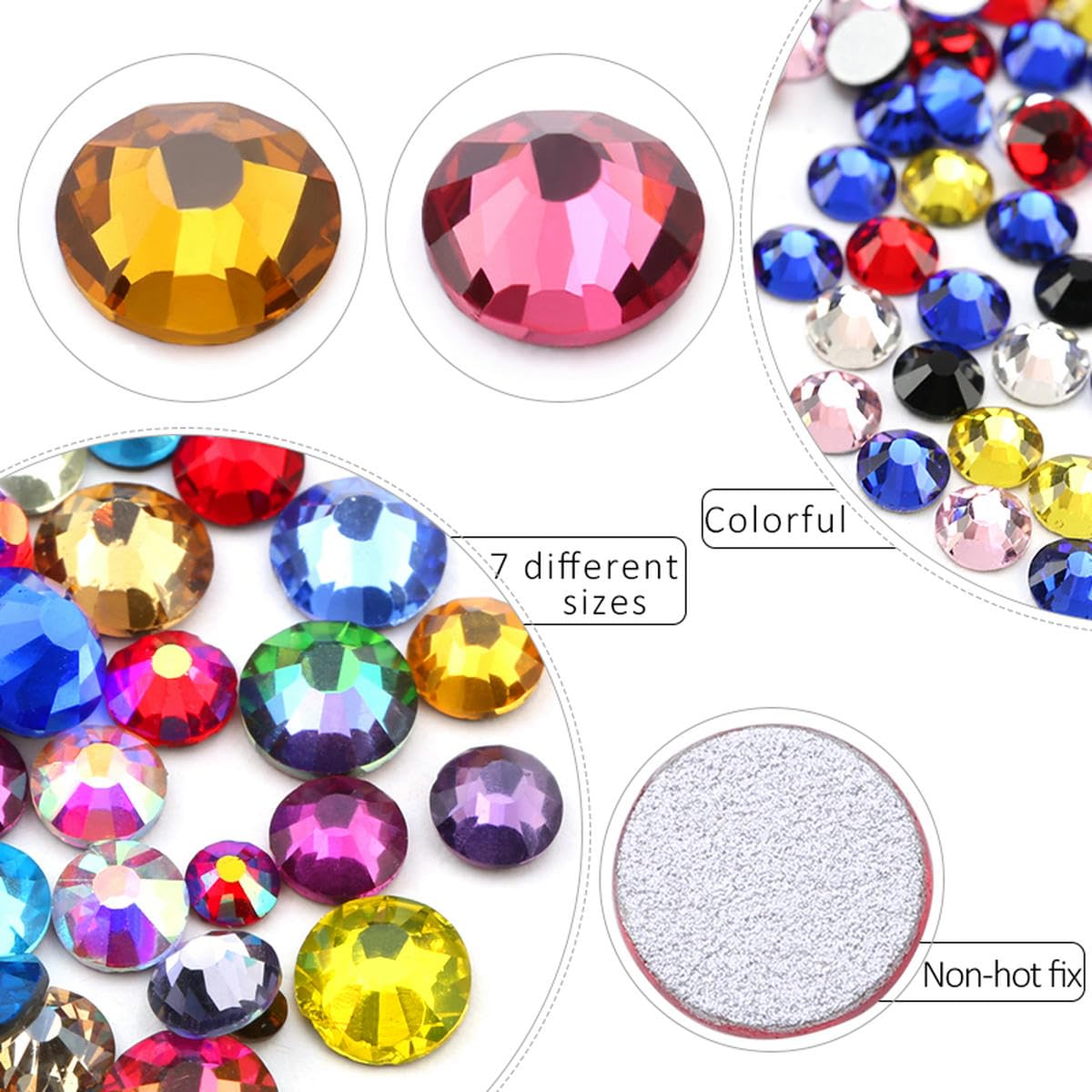 in großen Mengen Strasssteine für Kleidung, DIY, flache Rückseite, Diamant-Nagel-Strassdekorationen, Kristalle, AB-Glitzer, Gesichtskunst, Stein-siam-SS10 x 10 Beutel