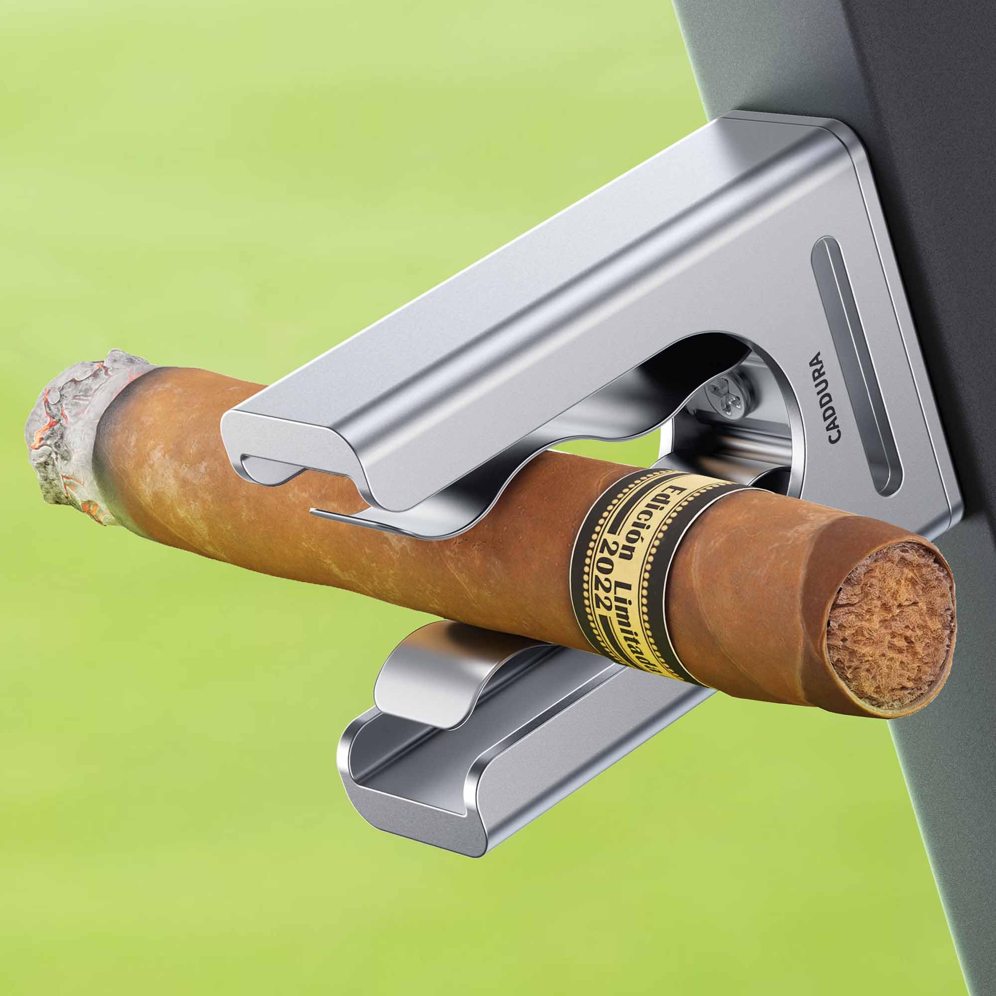 Magnetic Cigar Holder - Ultimate Golf Accessory for Cigar Lovers, Sturdy Aluminum Alloy & Stainless Steel, Fits Golf Carts, Beach Chairs, Fishing Rods - Secure Magnetic Grip, Hook & Loop Strap