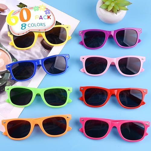 Miniatura 9 de MIAHART Gafas de sol de fiesta para niños, a granel, colores neón, para verano, playa, piscina, fiesta, carnaval, premios de fiesta de cumpleaños