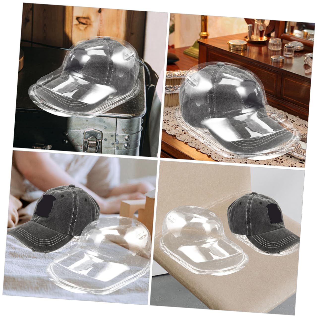 Soporte para Sombreros de Plástico Transparente 6 Piezas Pp para Gorras | Organizador de Gorras de Béisbol, Diseño Multifuncional, Caja Colgante Incluida, Uso en Hogares y Vitrinas