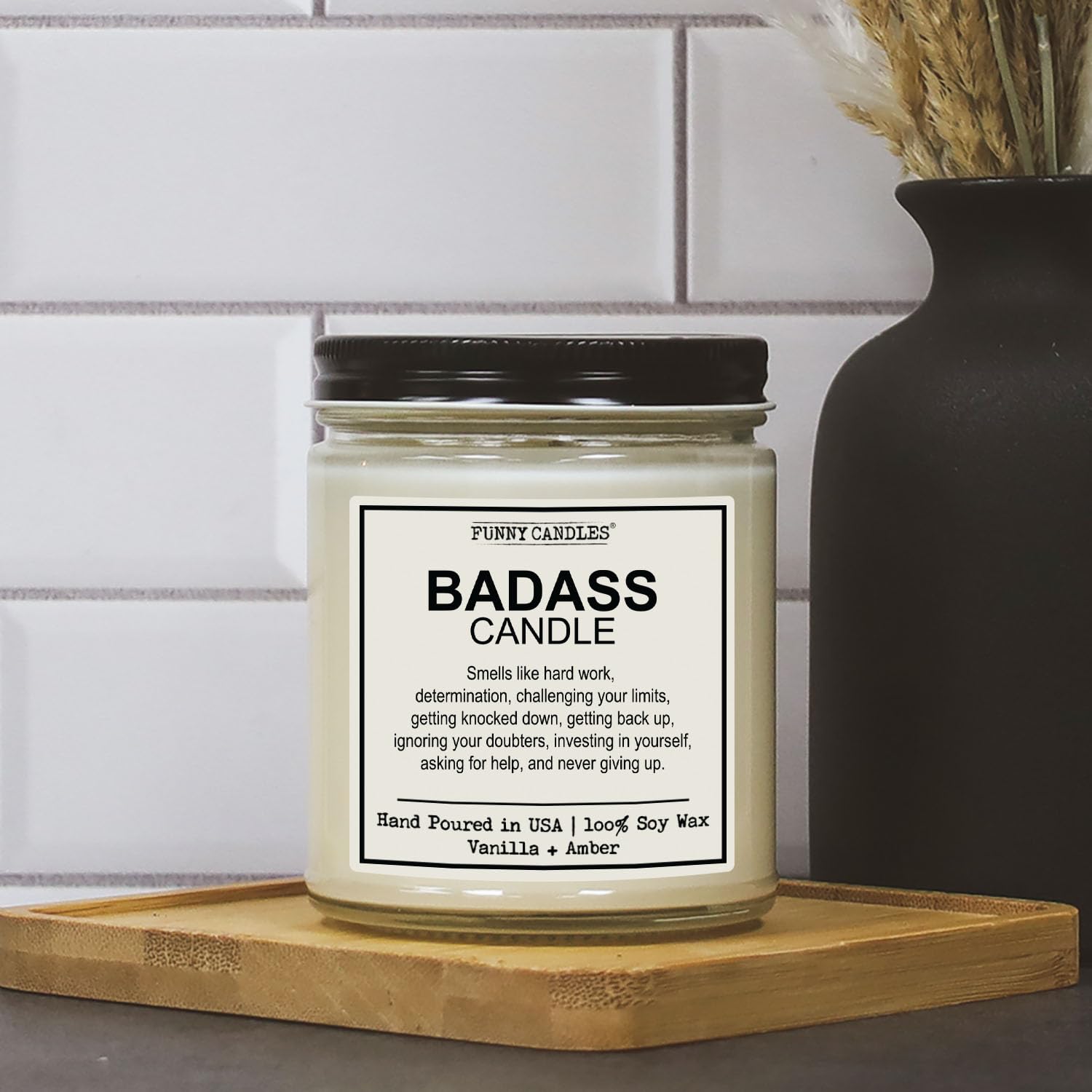 – Hilarious Congrats Gift for Graduates, Promotions, New Jobs, Boss, Good Luck, Motivational or Just Crushing Life, Vanilla Scented, 100% Soy Wax, USA Made