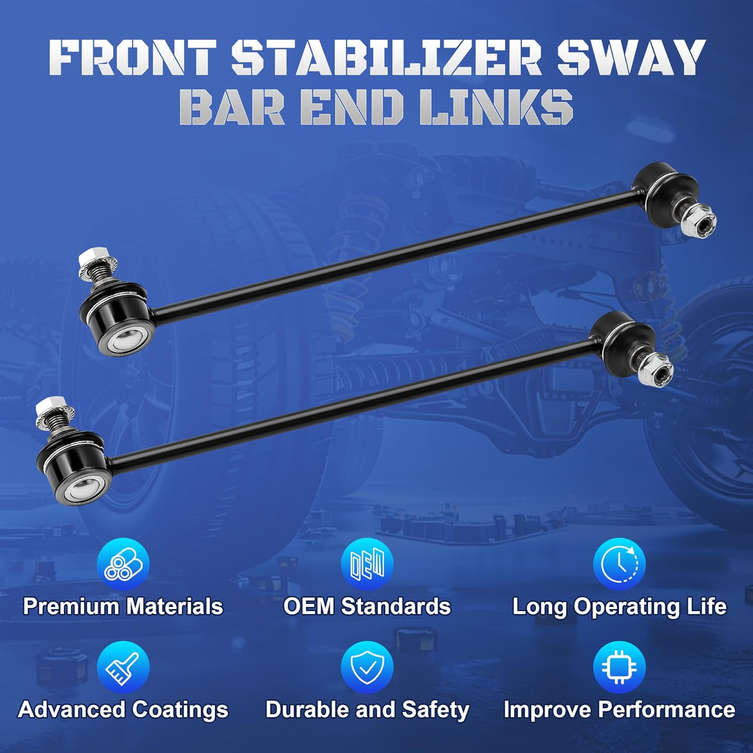 K90311 K90312 Front Stabilizer Sway Bar End Links Compatible with 1997-2003 Toyota Camry Avalon Solara & Lexus ES300 RX300 1997 1998 1999 2000 2001 2002 2003, Set of 2
