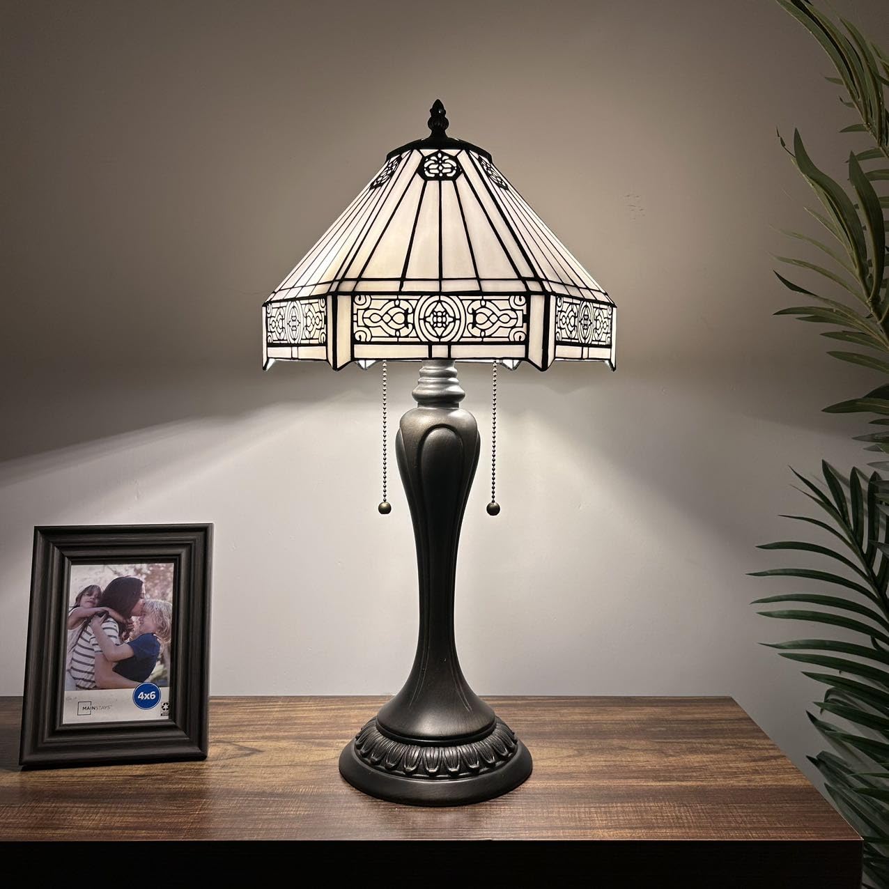 enjoy decor lamps Tiffany Table Lamp White Hexagon Stained