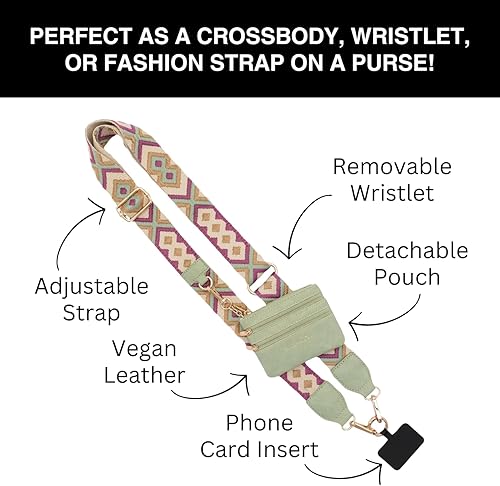 Miniatura 9 de Correa original para teléfono Clip and Go Original (Blk & Wht Paw Tracks - Bolsa negra) - Cadena cruzada para teléfono con bolsa de cartera con