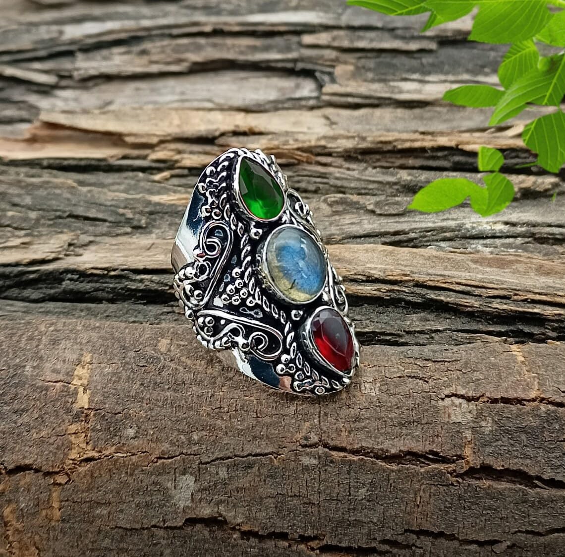 Vintage Peridot Oval Gemstone Ring - 925 Sterling Silver Handmade Dainty Promise Engagement Ring for Women, Delicate Solitaire Jewelry Gift