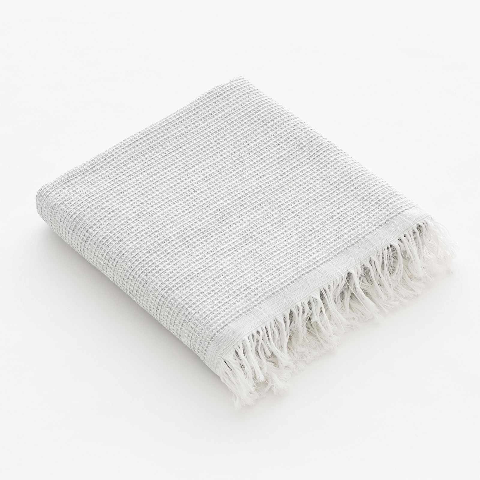GAMUSI Fouta Pareo Toalla Playa Ligera Nido de Abeja 90x180 cm, Color Gris Claro