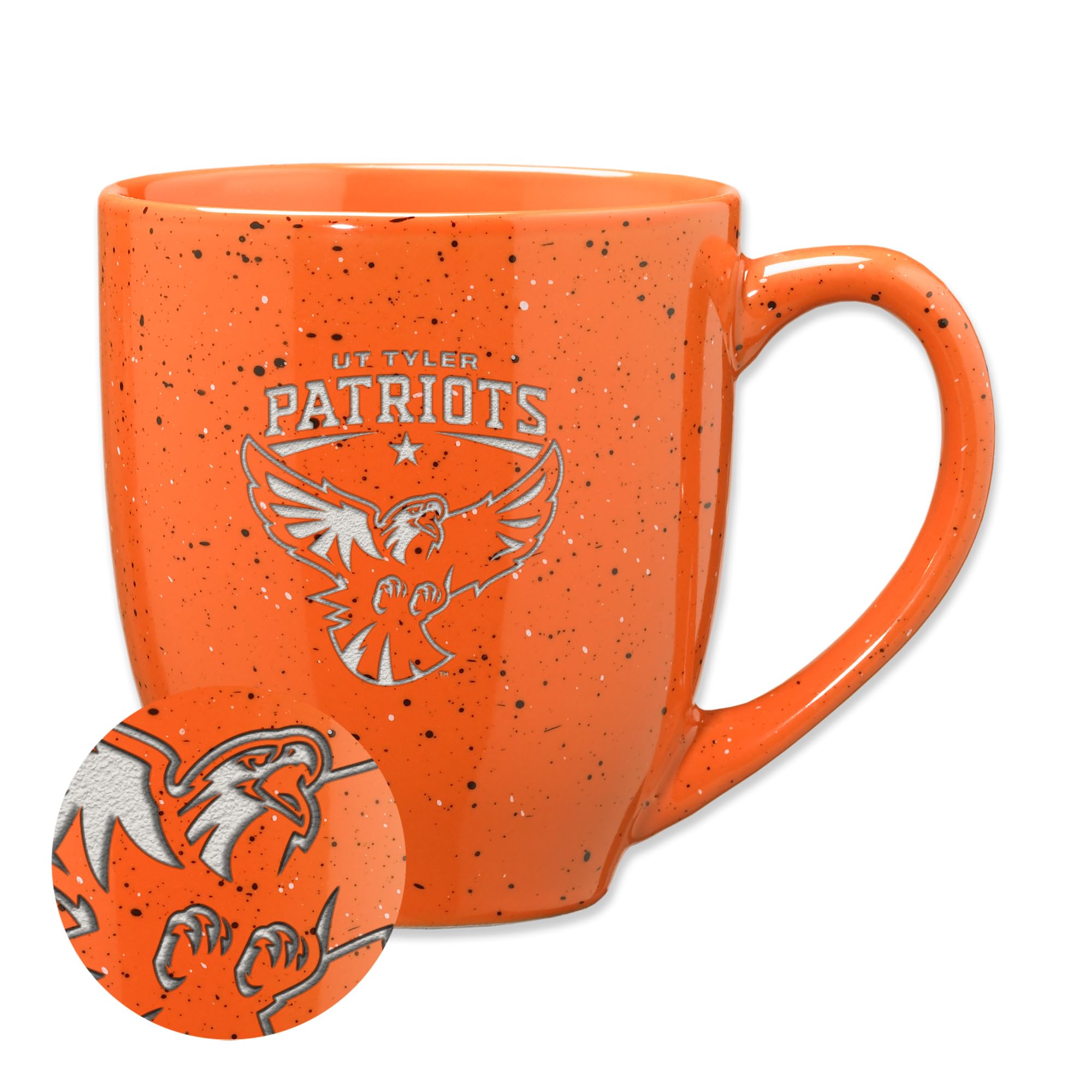 Bol en céramique Texas-Tyler NCAA orange moucheté de qualité supérieure