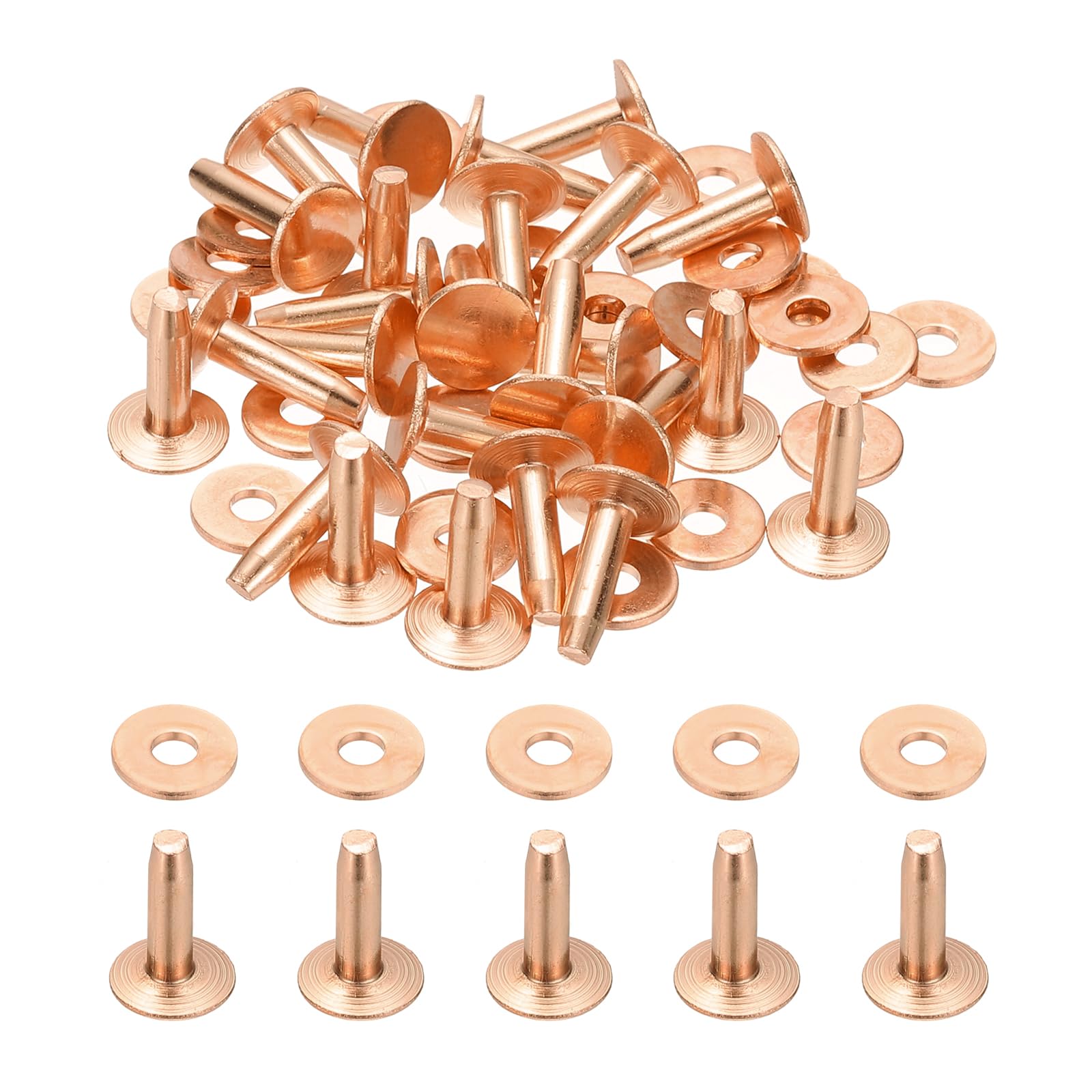PATIKIL 9x3.3x12mm Leather Rivets and Burrs