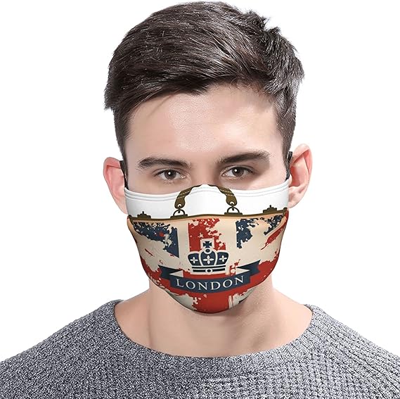 Vintage Travel Suitcase with British Flag London Ribbon and Crown Image