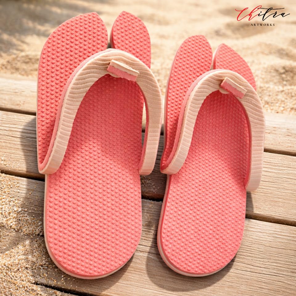 Image of CHITRA Spa and Hotel Free Size 5MM Sole Flip-flop (Orange)