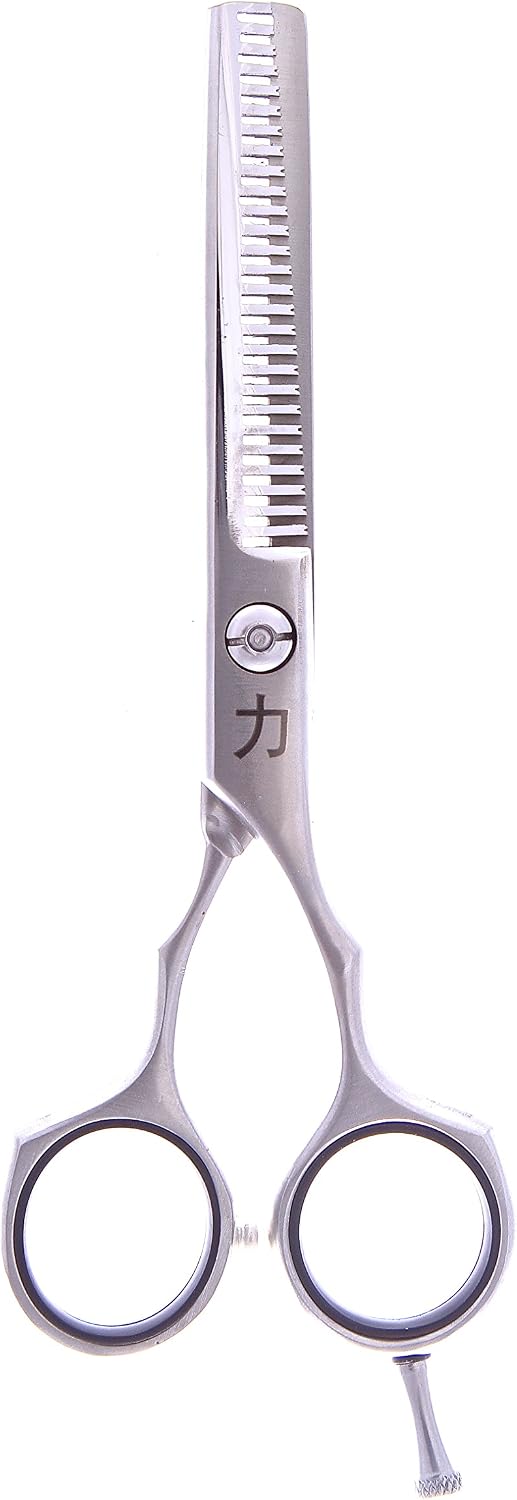 ShearsDirect Professional 27 Teeth Double Blade Thinner with Contour Red Handle Design, 5.5-Inch