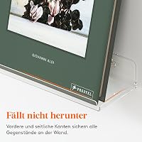 Lifewit Átlátszó Akril Fali Polc Szett, 4 db, 38 cm, Terhelhetőség 9 kg, Minimál Stílusú Lebegő Polcok Nappaliba, Fürdőszobába, Hálószobába, 5