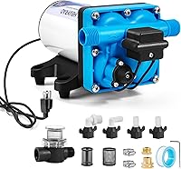 Vista 12 de Heuyrao Bomba de agua para caravana de 12 V CC, silenciosa, 4.0 GPM 45 PSI, diafragma autocebante de 3 cámaras, bomba de presión de agua dulce