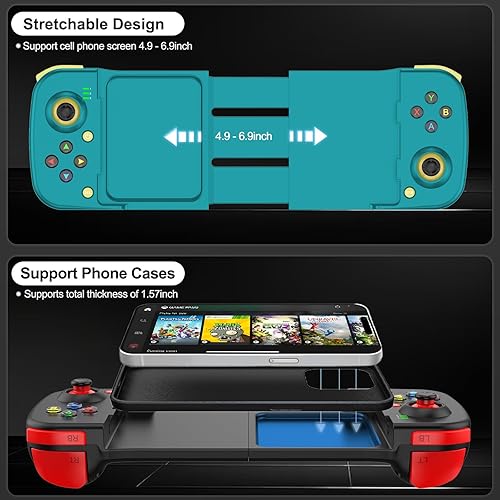 Miniatura 5 de arVin Bluetooth Controller for iPhoneiPadMacBookiOSAndroidSamsungTabletPC Wireless Gamepad Joystick with Back Button, Analog Triggers, Stretchable,
