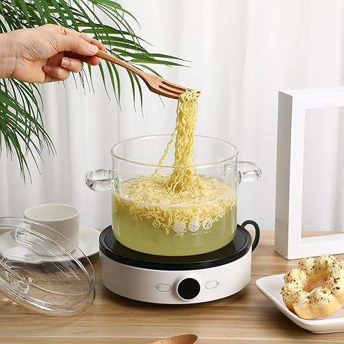 Miniatura 3 de Cacerola de vidrio – Olla de sopa de vidrio de borosilicato, pasta transparente, fideos instantáneos, olla para estofado, olla caliente para