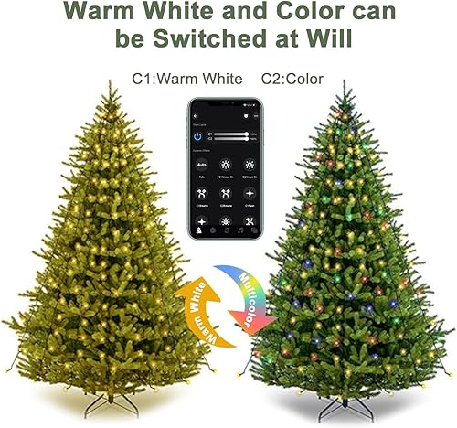Miniatura 3 de Luces LED para árbol de Navidad con control de aplicación, cascada de luces multicolor, control remoto para teléfono inteligente