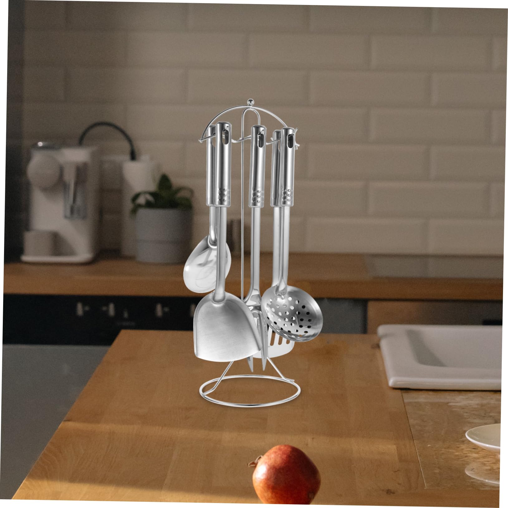 Set di Utensili da Cucina 7 Pezzi in Acciaio Inox Argento