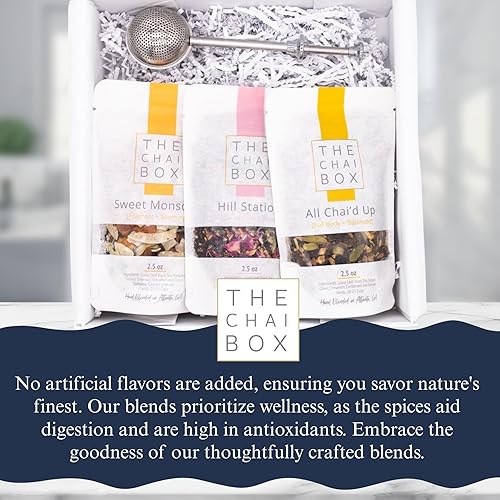 Miniatura 5 de The Chai Box Set de Té de Hojas Sueltas Más Vendido - Presentado en las Cosas Favoritas de Oprah  Caja de Regalo de Té Chai Con Cafeína de 3 Sabores