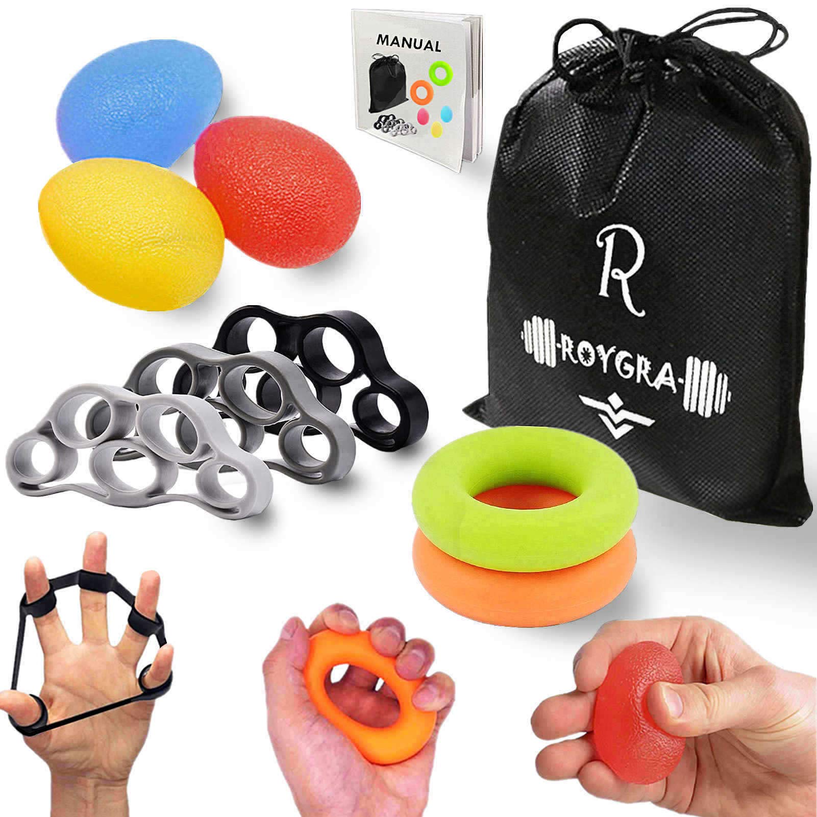 roygra Hand Exerciser, Finger Strengthener, Different Resistance Kit - 8 Pack - 