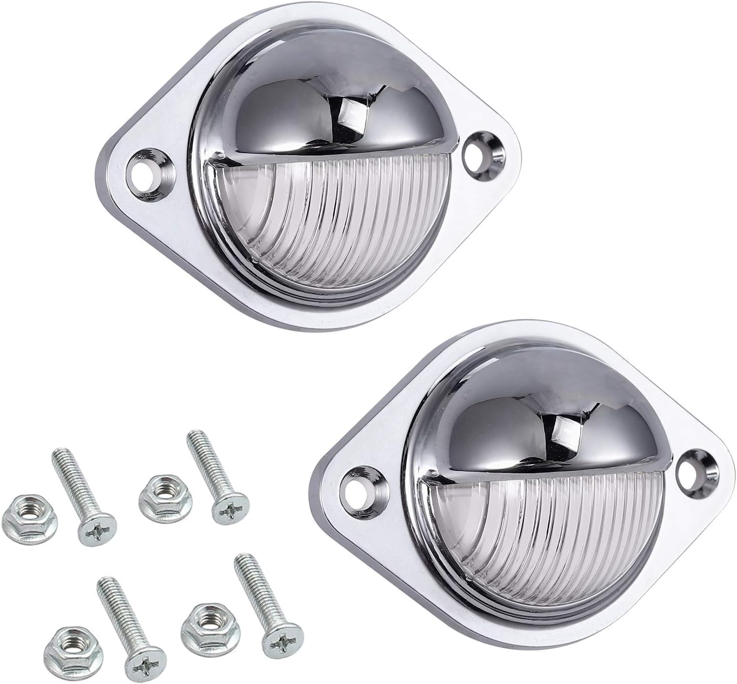 Justech 2-Pack 3-LED Waterproof License Plate Lights for Trucks, SUVs, Trailers, Vans, RVs, Boats - IP65 Shockproof 12V/24V Tag Lights