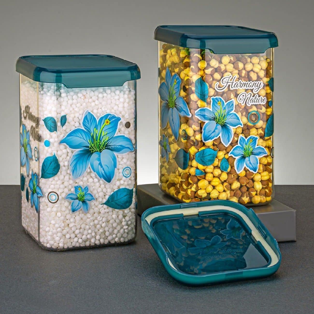 Contenedor de almacenamiento de cocina de forma cuadrada irrompible, contenedor de almacenamiento de alimentos, dispensador de cereales, contenedor de aperitivos, recipiente de plástico juego