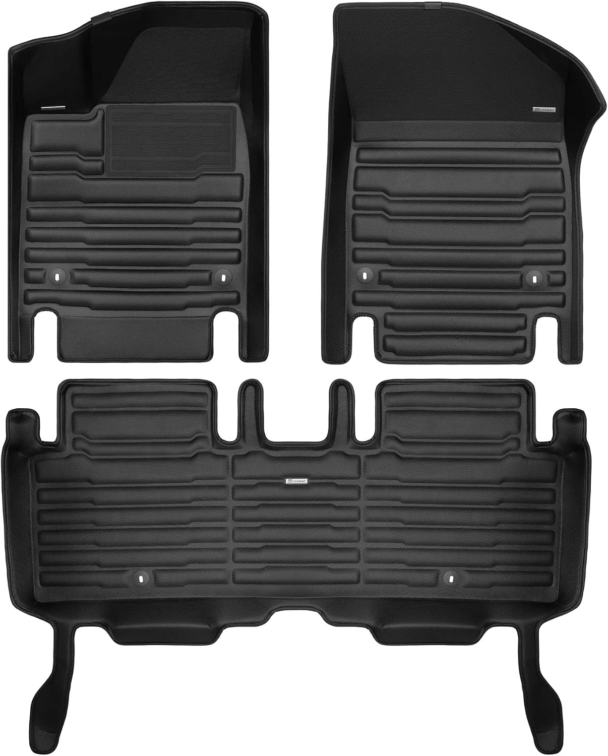 TuxMat - for Kia EV6 2025-2026 Models - Custom Car Mats - Maximum Coverage, All Weather, Laser Measured - This Full Set Includes 1st and 2nd Rows