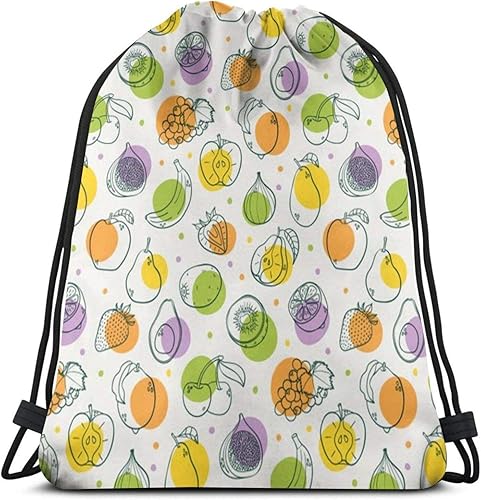 Amazon ナップサック 果物柄 かわいい ナップサック ジムサック スポーツバッグ 収納バッグ 巾着袋 バックパック 大容量 軽量 旅行 防水 部活 水泳 メンズ レディース 子供 おしゃれ 大きい ショルダーバッグ