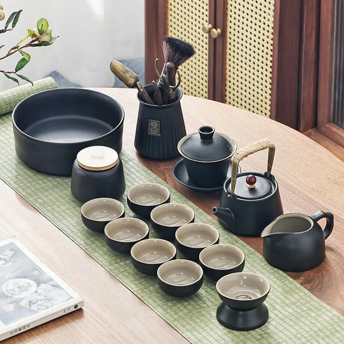 Chiński podróżny zestaw do herbaty Gaiwan przenośny zaparzacz ceremonia ceramiczne zestawy do herbaty filiżanka kompletne narzędzia prezent herbata kuchnia podgrzewacz