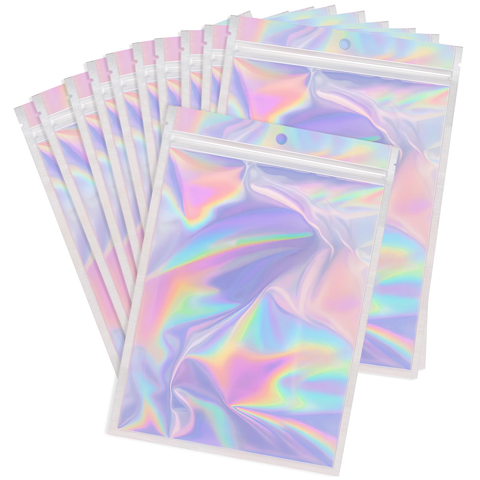 Amazon.com: 50pcs Holographic Foil Zip Bags 6x9 Inch, Resealable