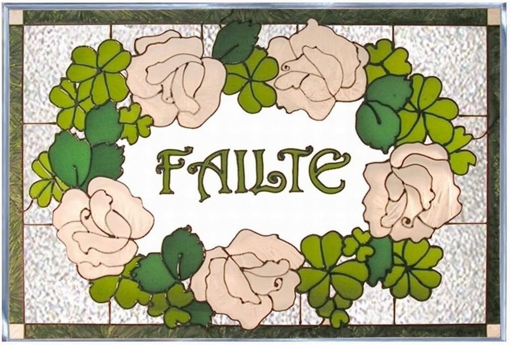 Irish Welcome Art Glass Suncatcher