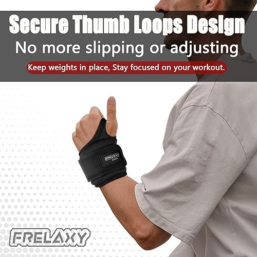 Miniatura 3 de Frelaxy Pesas de muñeca con trabillas para el pulgar para hombres y mujeres, 1 libra, 2, 2 libras, 2 libras, 3 libras, 2 pesas de tobillo, guantes