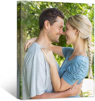 Personalized Canvas Wall Art Framed 8X 10 Custom Canvas Prints with Your Photos Wall Art for Living Room,Bedroom,Couple Photo Prints for Christmas Gifts