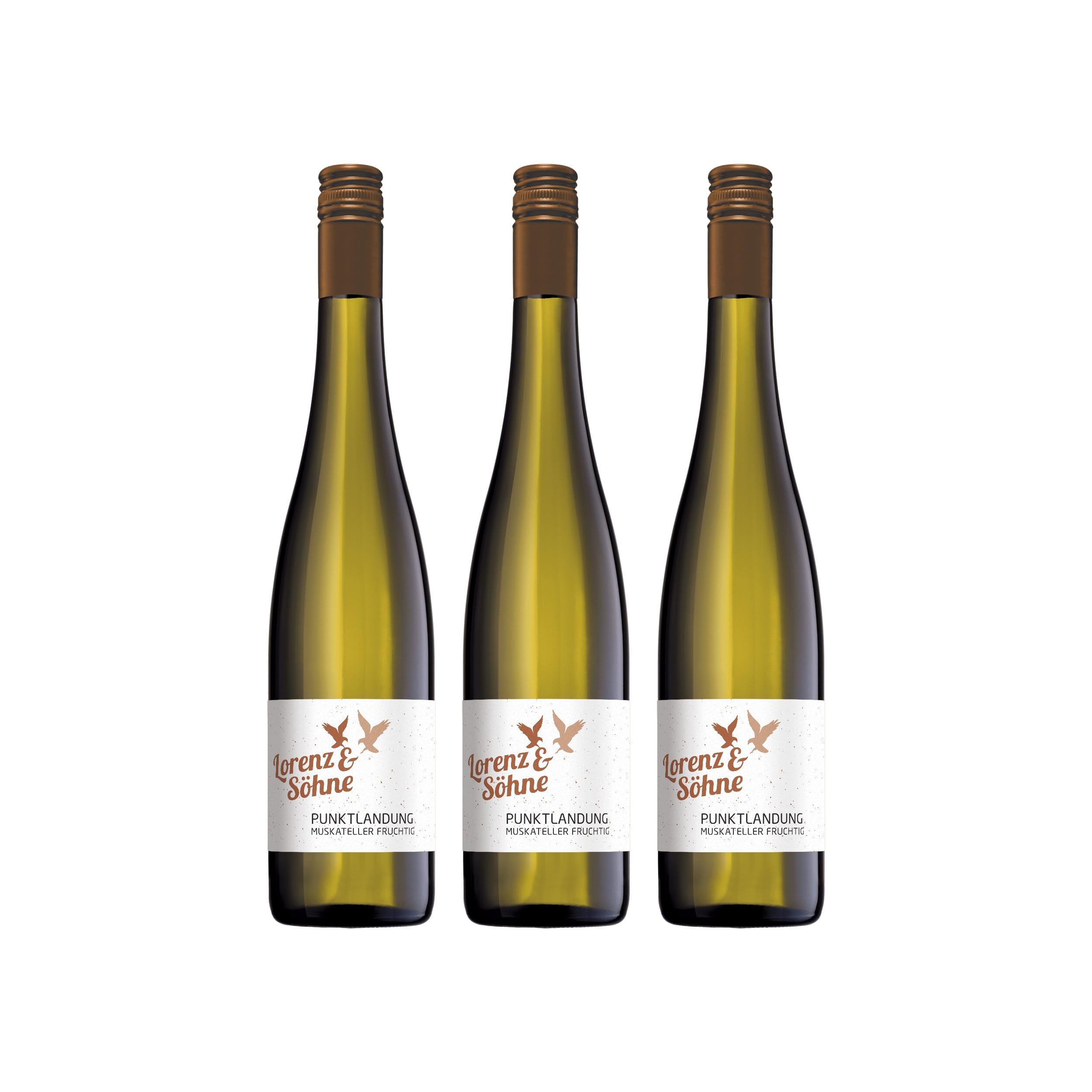 Lorenz & Söhne Muskateller Qualitätswein fruchtig Punktlandung lieblich Weisswein Deutschland inkl. FeinWert E-Book (3 x 0.75 l)